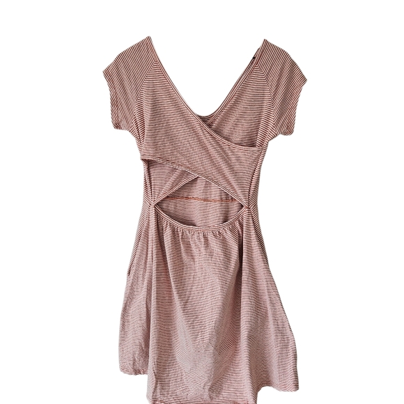 Pact Orange Stripe Organic Cotton Cross Back Midi Dress - Picture 3 of 13